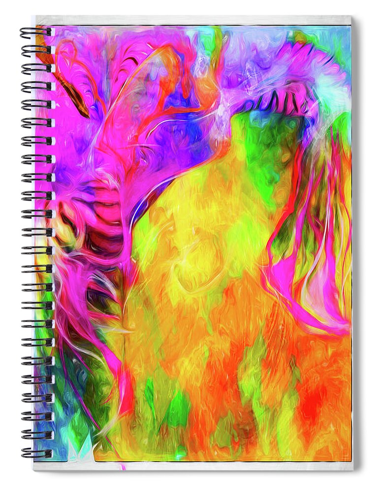  Spiral Notebook featuring the digital art Rainbow Blossom by Cindy Greenstein