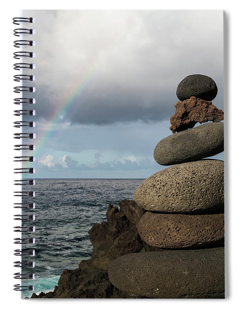Rainbow Spiral Notebook featuring the photograph Rainbow Cairn by William Dickman