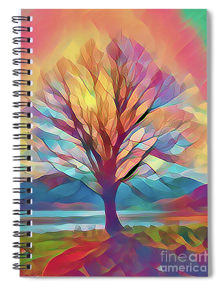 Tree Spiral Notebook featuring the photograph Rainbow Tree by Lynn Bolt