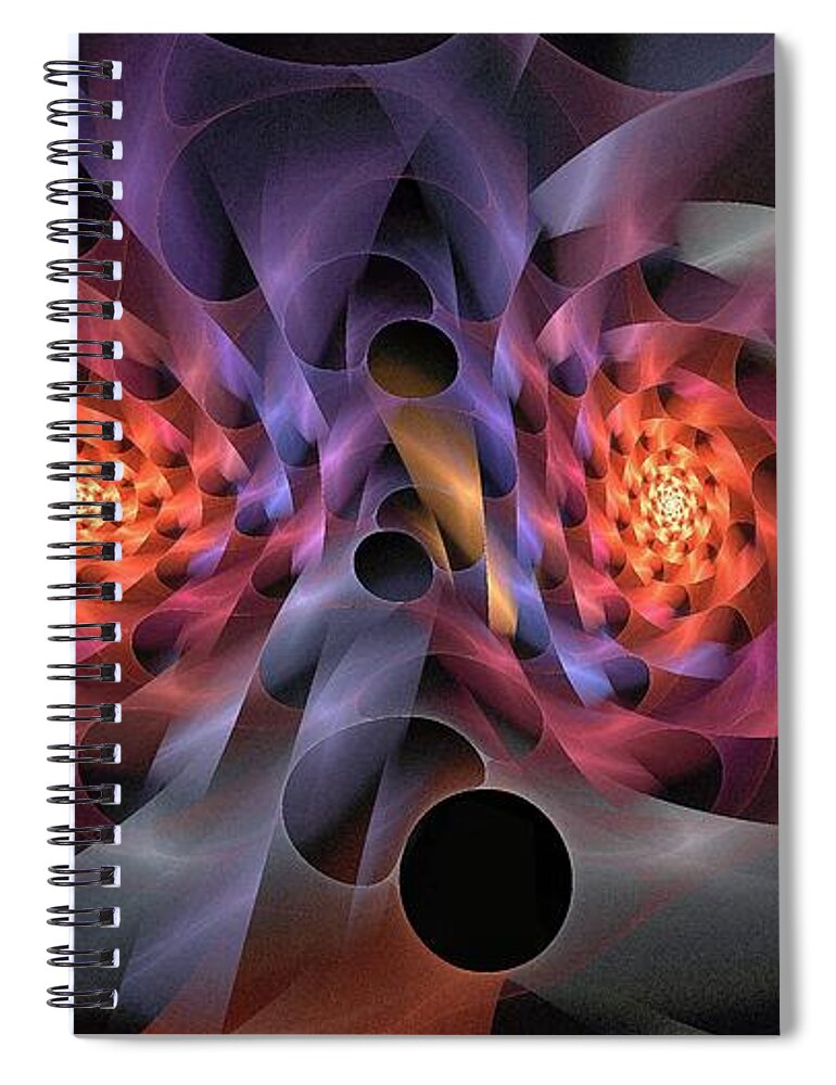 Rainbows Spiral Notebook featuring the digital art Rainbow Wheels by Doug Morgan