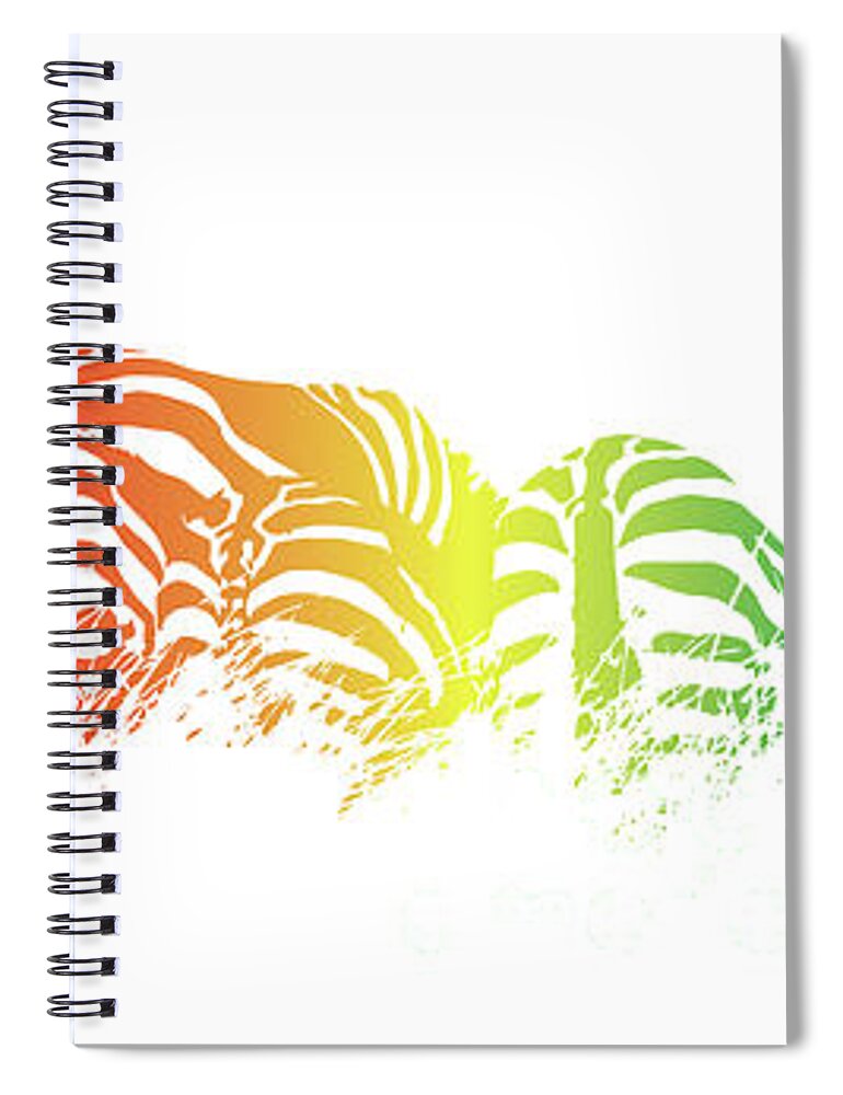 Zebra Spiral Notebook featuring the photograph Rainbow zebras by Jane Rix