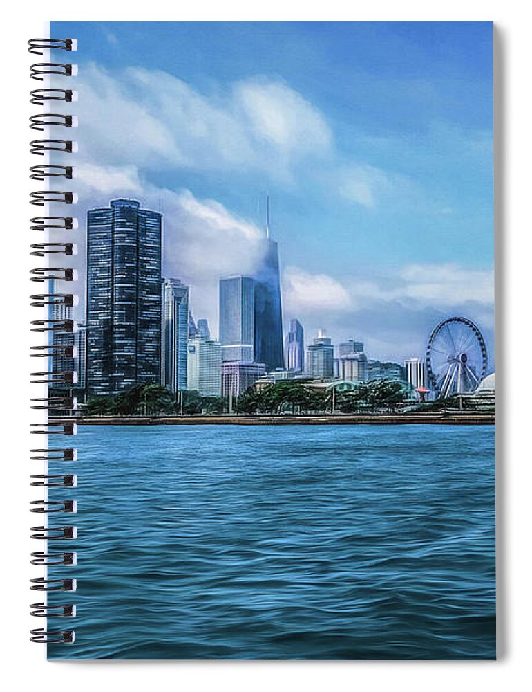 Chicago Navy Pier Spiral Notebook featuring the photograph Rainy Day In Chicago by Kevin Lane
