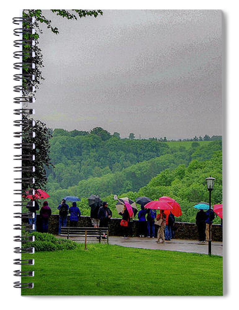 Rainy Day Spiral Notebook featuring the photograph Rainy Day Umbrellas by Phyllis Spoor