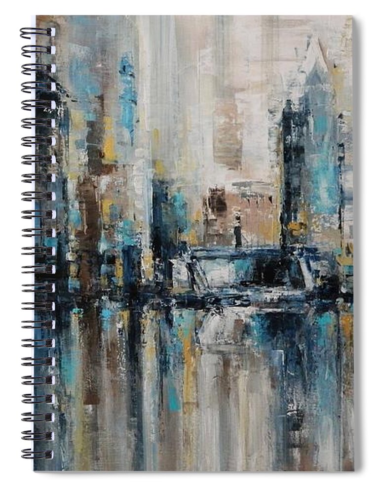 Raleigh Spiral Notebook featuring the painting Raleigh on the Rise by Dan Campbell