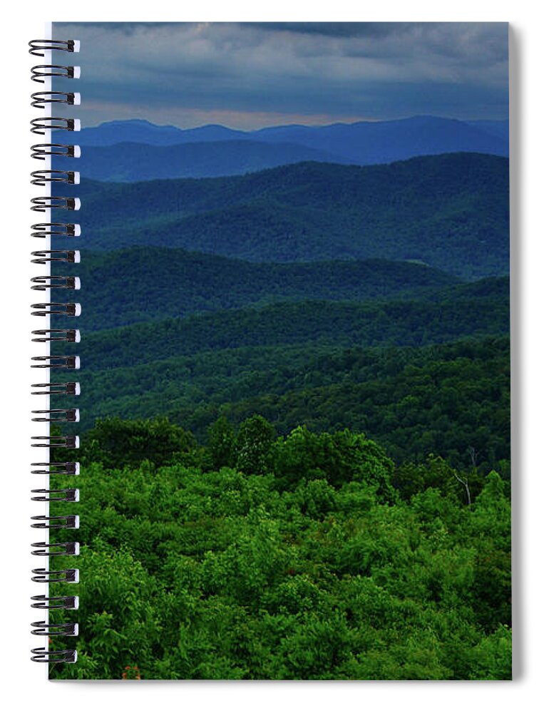 Range View Of Blue Ridges Spiral Notebook featuring the photograph Range View of Blue Ridges by Raymond Salani III