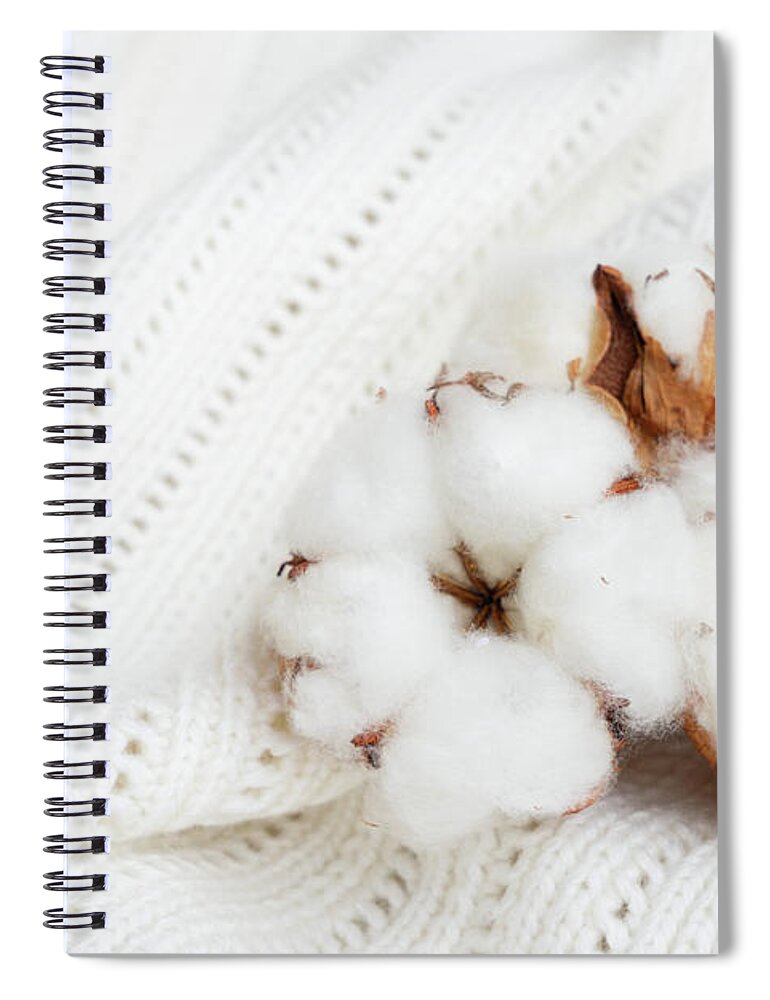 Cotton Spiral Notebook featuring the photograph Raw cotton by Anastasy Yarmolovich