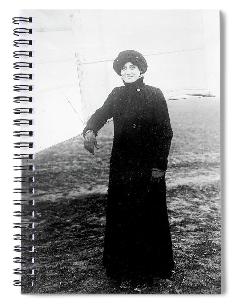 1910s Spiral Notebook featuring the photograph Raymonde De Laroche, French Aviatrix by Science Source