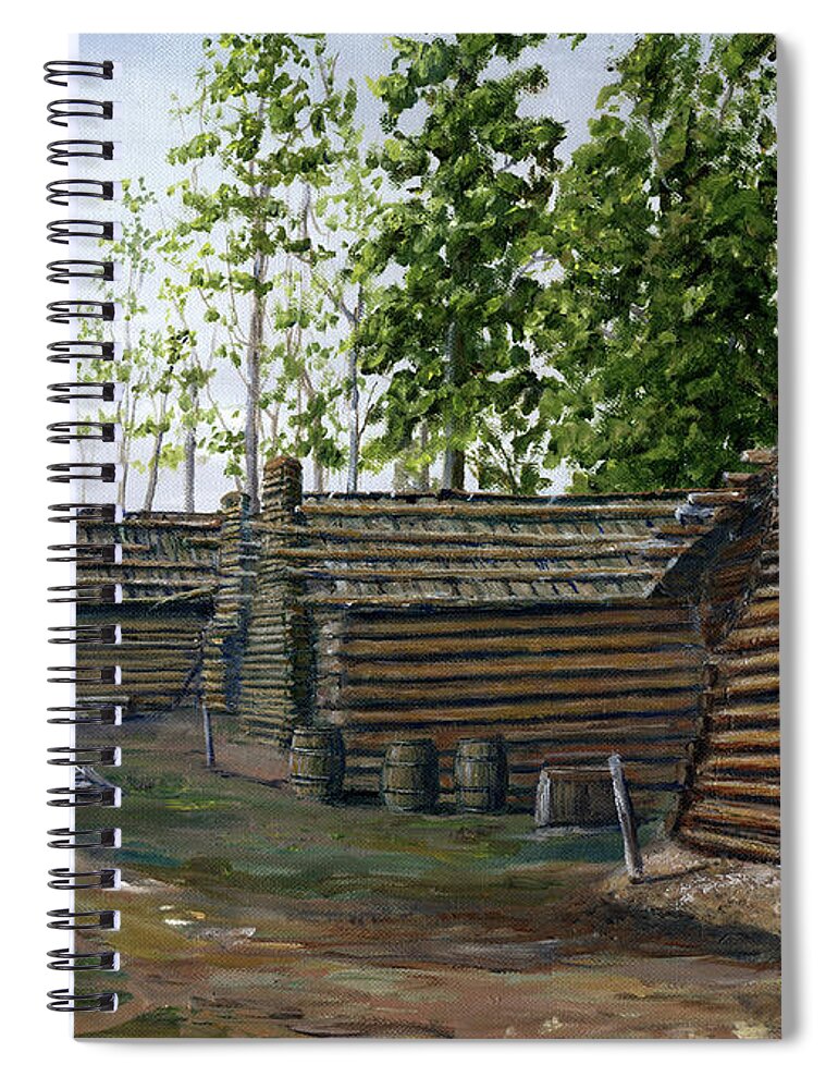Civil War Spiral Notebook featuring the painting Rebel Huts, Port Hudson, Louisiana 1863 by Lenora De Lude