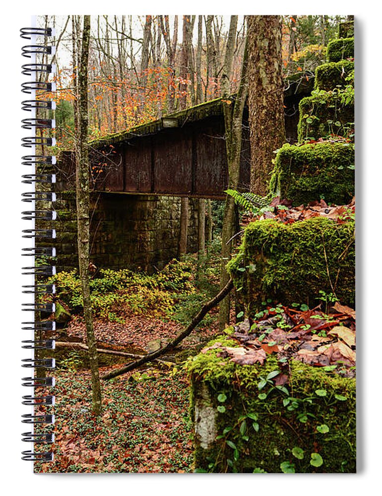 Fall Spiral Notebook featuring the photograph Reclaimed Steps by Lisa Lambert-Shank