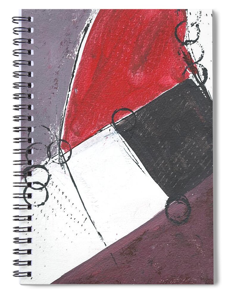 Abstract Spiral Notebook featuring the painting Red and Black Study 1 by Christine Chin-Fook