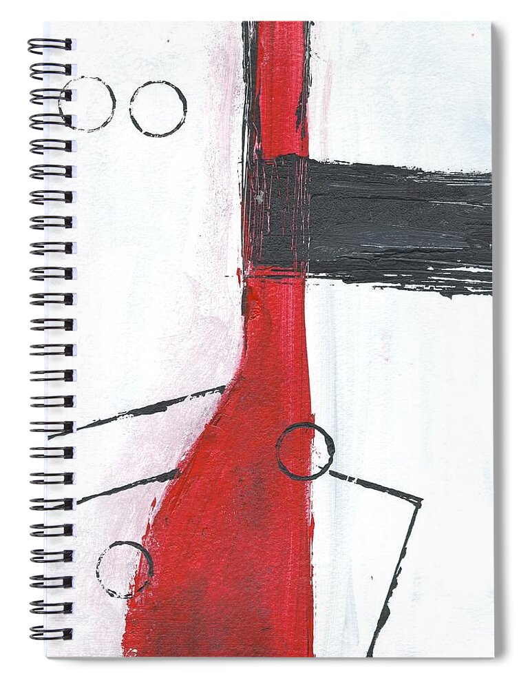 Abstract Spiral Notebook featuring the painting Red and Black Study 2 by Christine Chin-Fook