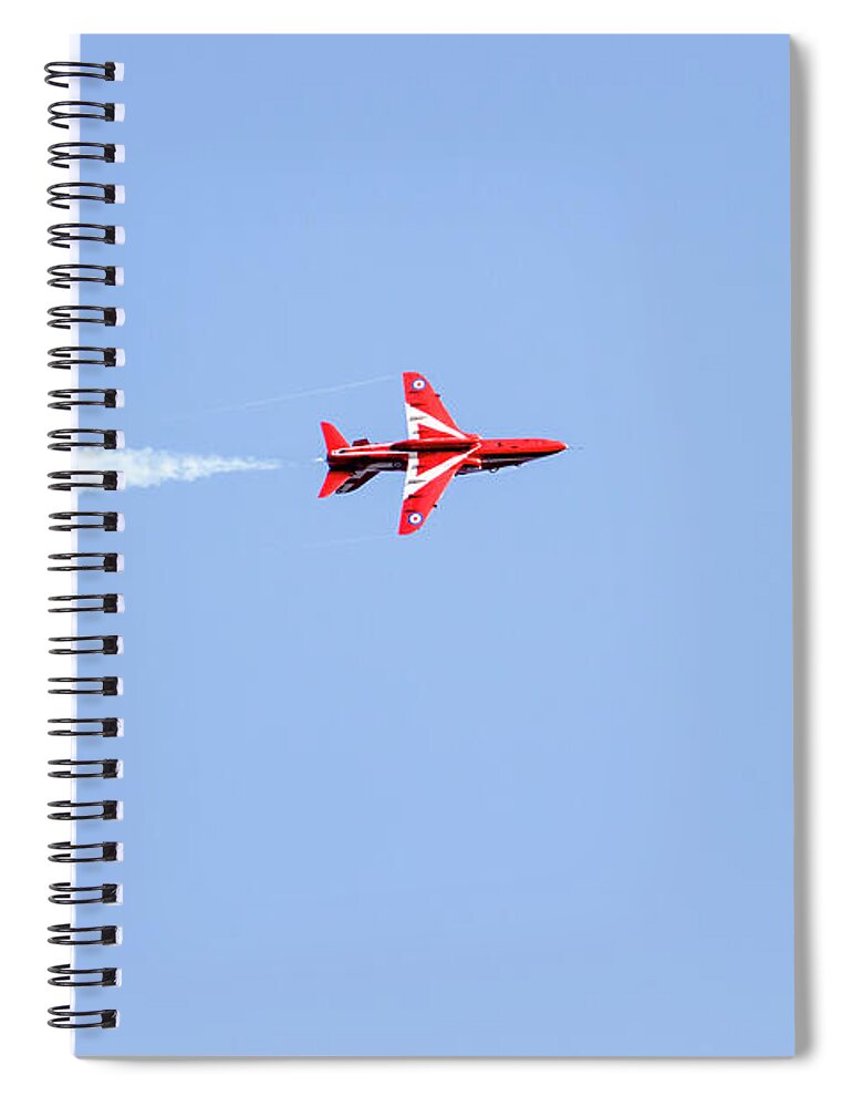 Raf Spiral Notebook featuring the photograph Red Arrow In Flight by Tanya C Smith