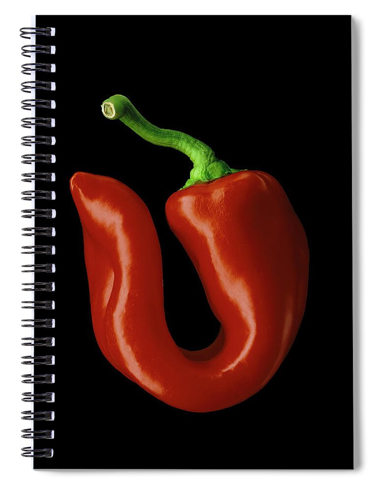 Vitamin C Spiral Notebook featuring the photograph Red Curvy Capsicum by Johanna Parkin