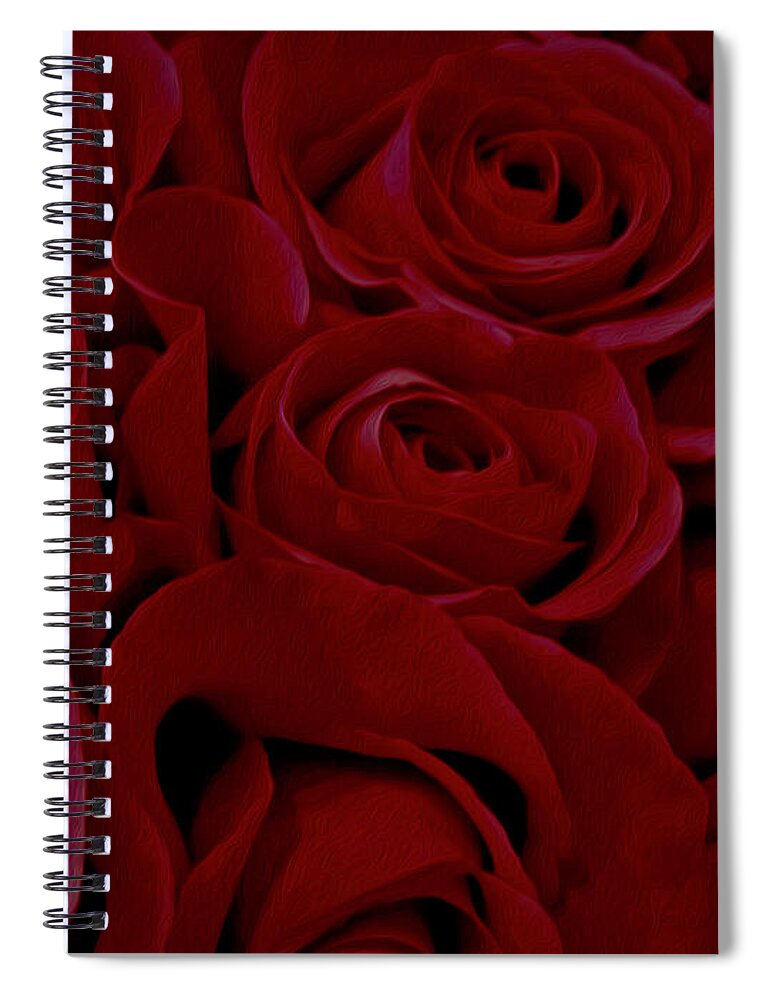 Roses Spiral Notebook featuring the photograph Sea of Red by Elizabeth Tillar