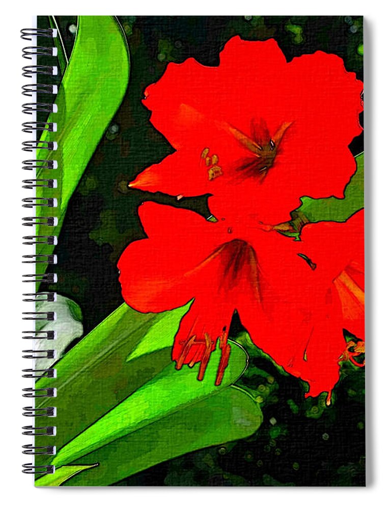Red Spiral Notebook featuring the photograph Red Flowers by Robert Bissett