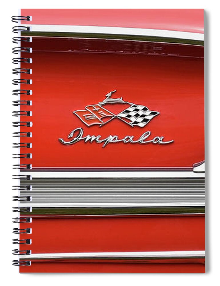 Red Spiral Notebook featuring the photograph Red Impala 58 by Ron Long