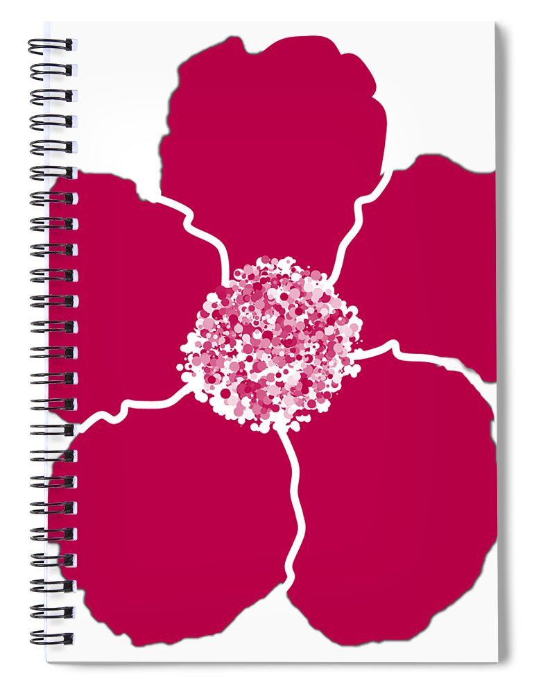 Red Spiral Notebook featuring the digital art Red Lily Flower Designed for Shirts by Delynn Addams