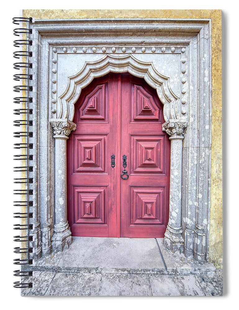 Door Spiral Notebook featuring the photograph Red Medieval Door by David Letts