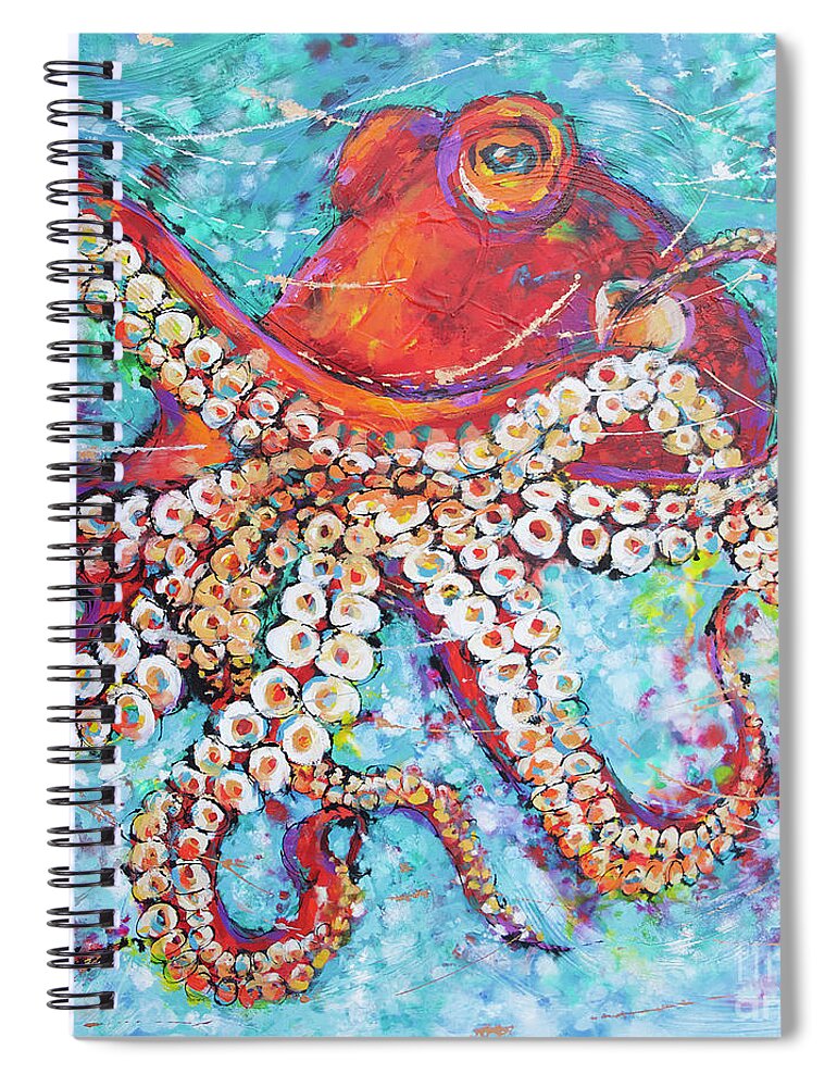Octopus Spiral Notebook featuring the painting Giant Pacific Octopus by Jyotika Shroff