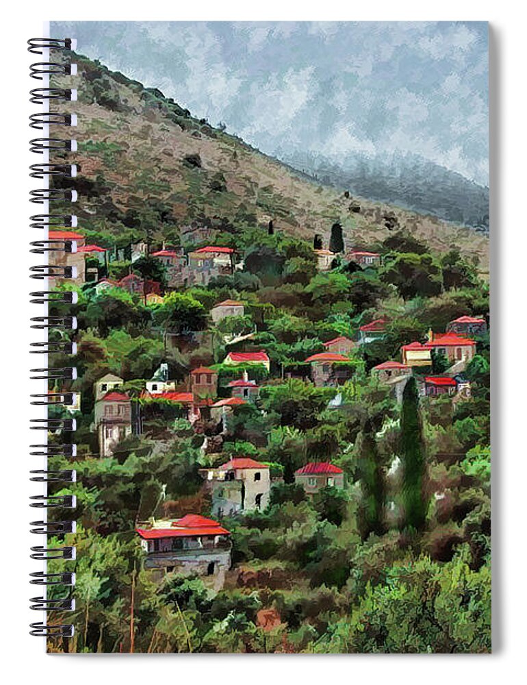 Mountain Spiral Notebook featuring the photograph Red Roofs on the Hill by Aleksander Rotner