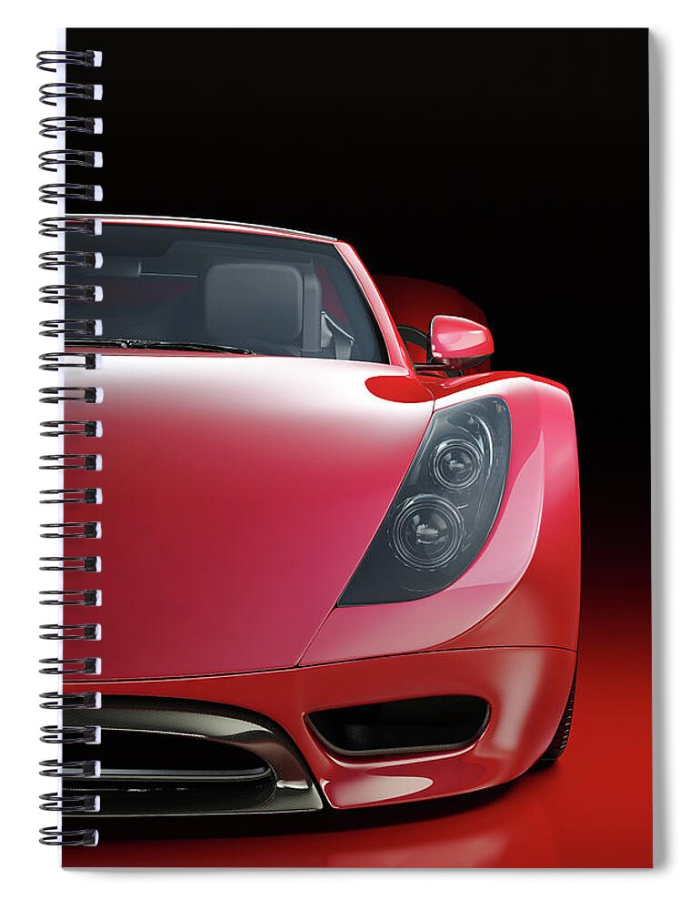 Vehicle Part Spiral Notebook featuring the photograph Red Sports Car by Mevans