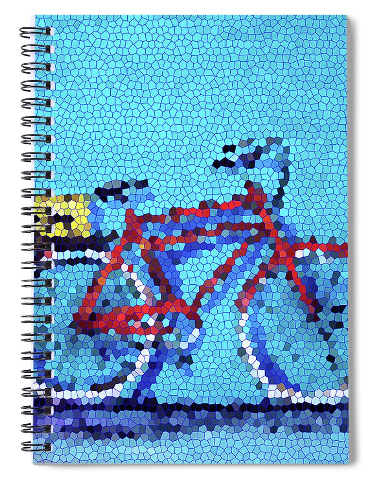Bike Spiral Notebook featuring the painting Red Summer Bike by Katy Hawk