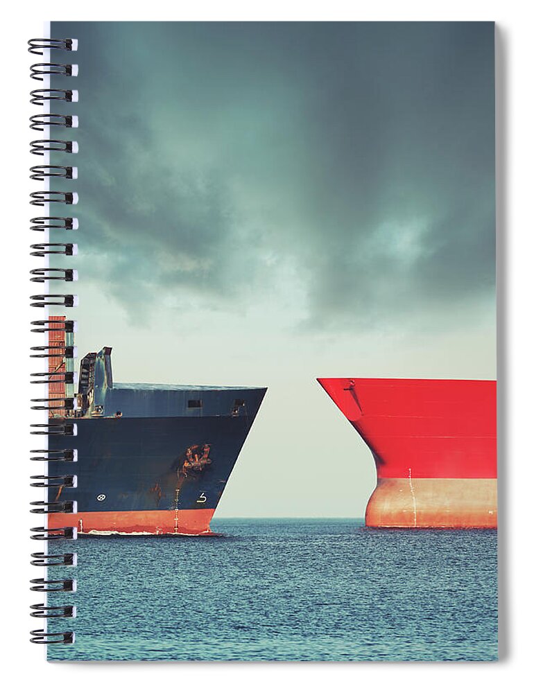 Freight Transportation Spiral Notebook featuring the photograph Red Versus Blue by Shaunl