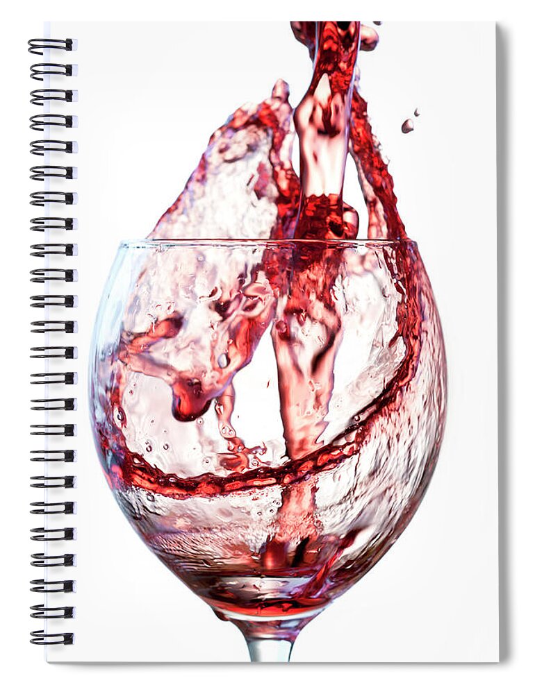 Spray Spiral Notebook featuring the photograph Red Wine Splash by Socjosenspg