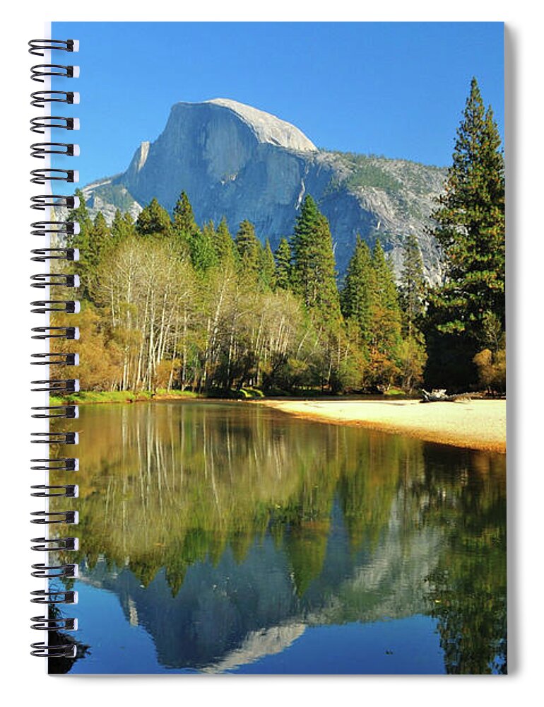 Scenics Spiral Notebook featuring the photograph Reflections Of Half Dome by Sandy L. Kirkner