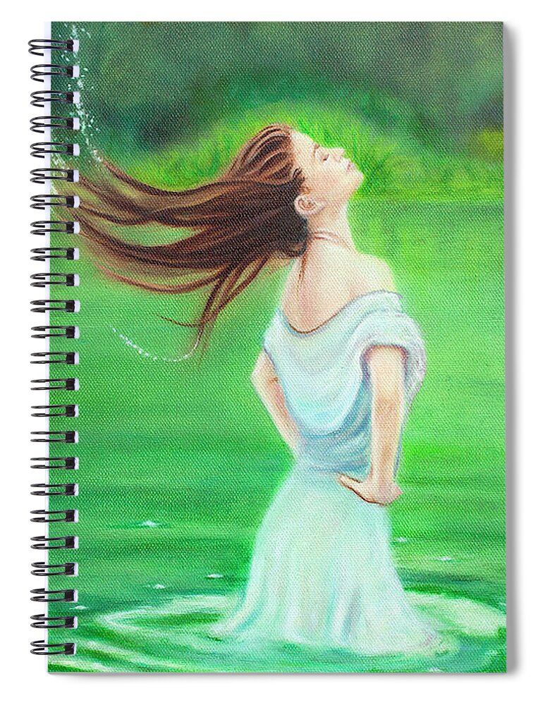 Woman Spiral Notebook featuring the painting Refreshed by Jeanette Sthamann