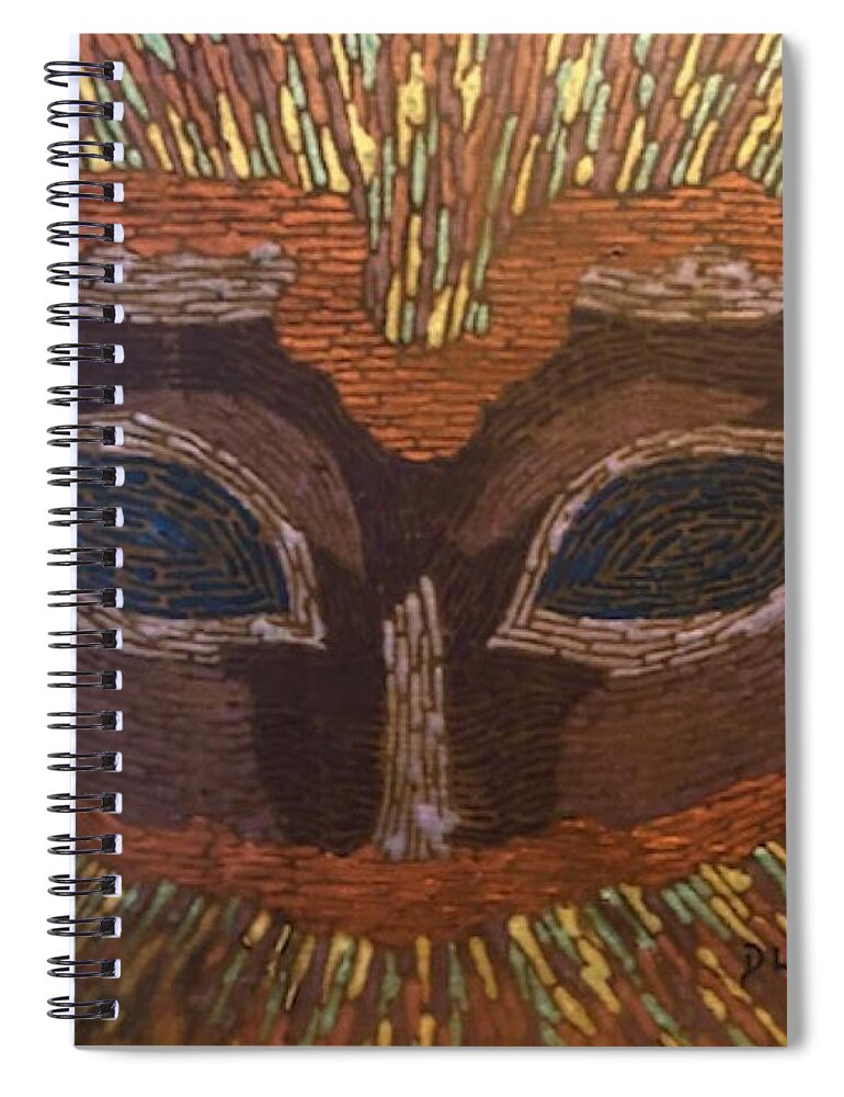 Mask Spiral Notebook featuring the painting Regal by DLWhitson
