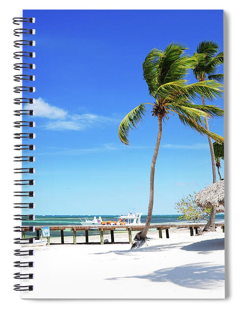 Tropical Tree Spiral Notebook featuring the photograph Relaxing On Remote Beach by Gerisima