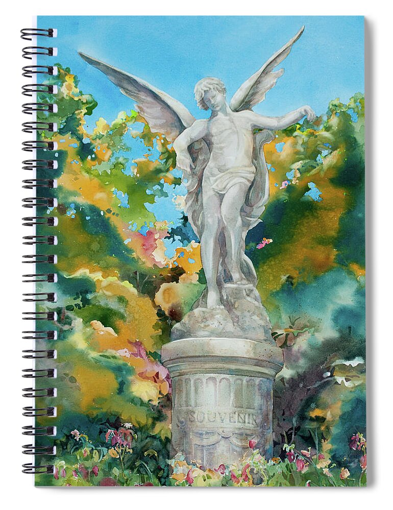 Angel Spiral Notebook featuring the painting Remembrance by Sue Kemp
