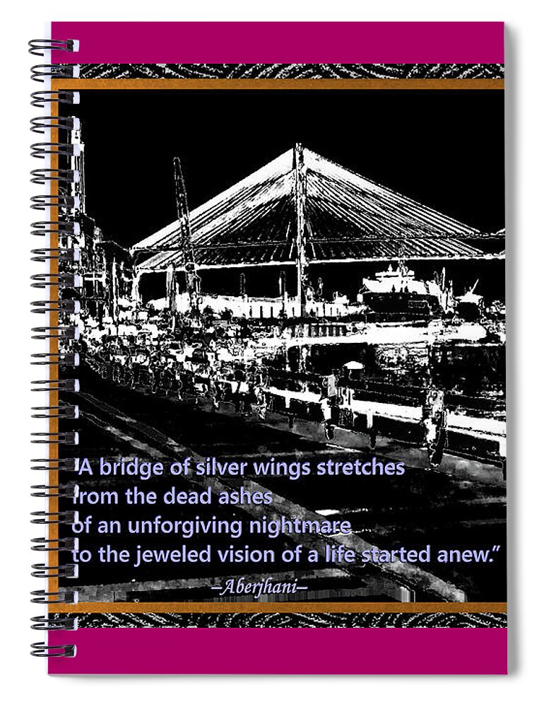 Juneteenth Spiral Notebook featuring the mixed media Renaming the Eugene Talmadge Memorial Bridge by Aberjhani