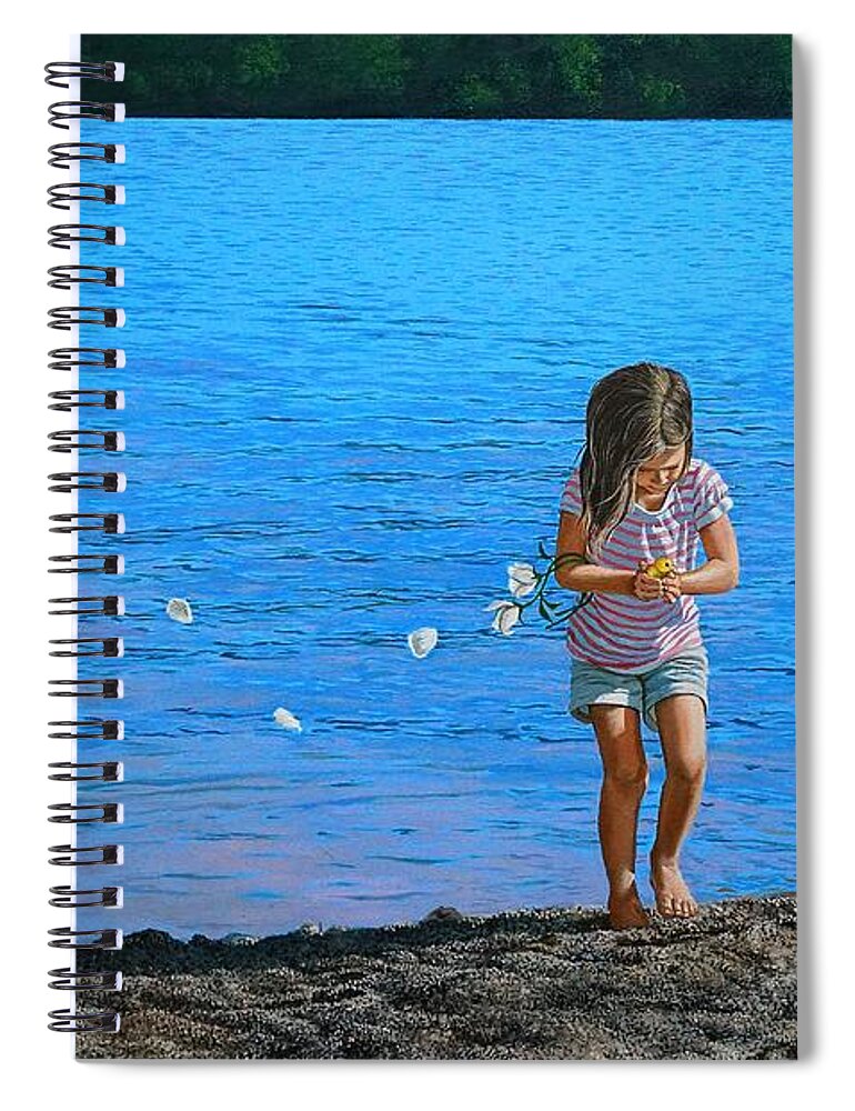 Girl Spiral Notebook featuring the painting Rescuer by Christopher Shellhammer
