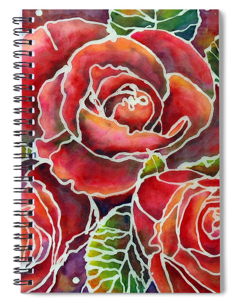 Rose Spiral Notebook featuring the painting Resisting Roses by Cynthia Westbrook