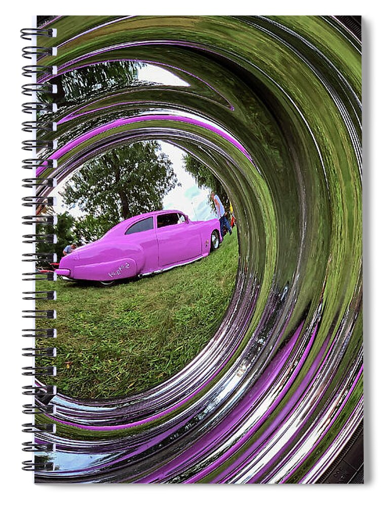 Car Spiral Notebook featuring the photograph Retro Pink Dream by Jill Love