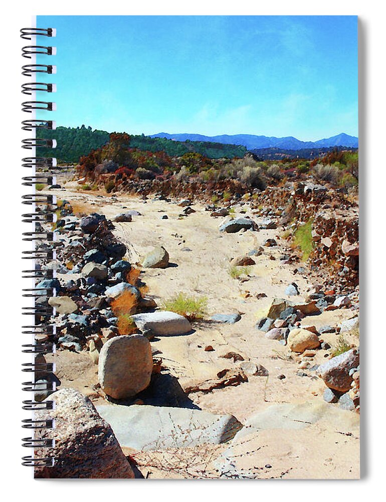 Reyes Creek Spiral Notebook featuring the photograph Reyes Creek in September by Timothy Bulone