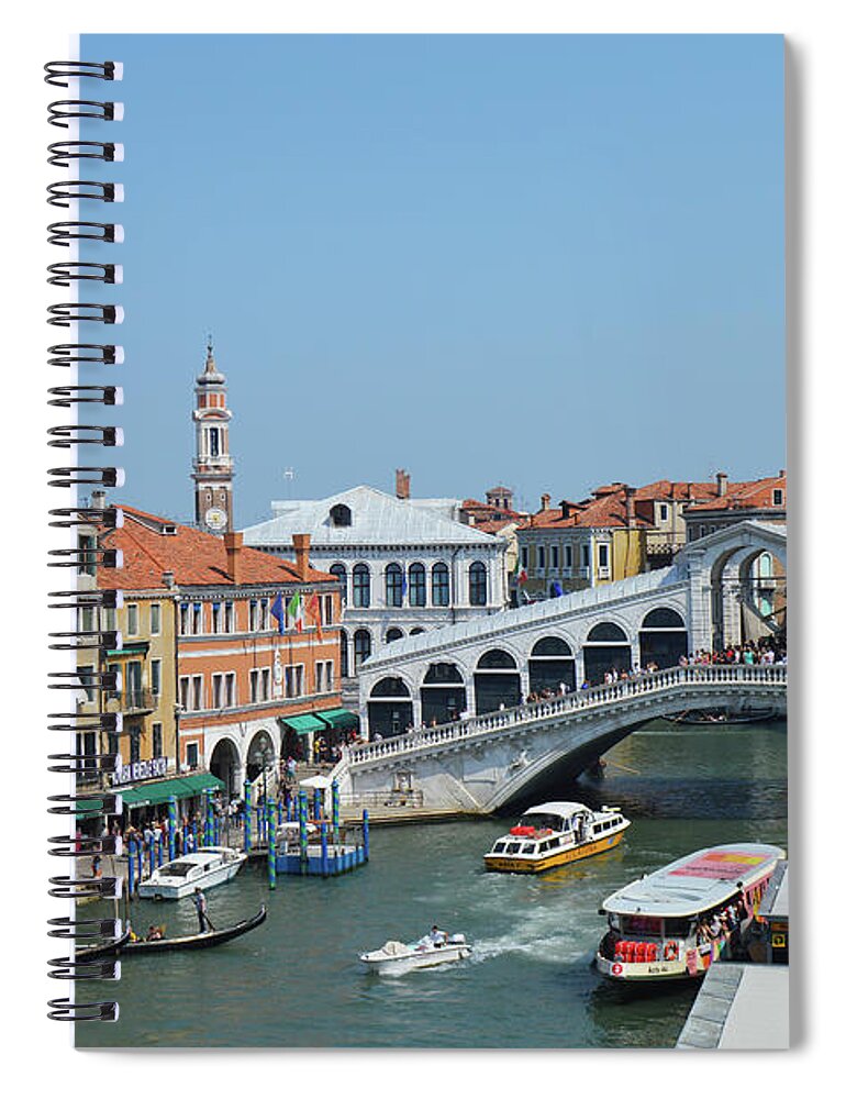 Rialto Spiral Notebook featuring the photograph Rialto Bridge Venice Italy by Aicy Karbstein