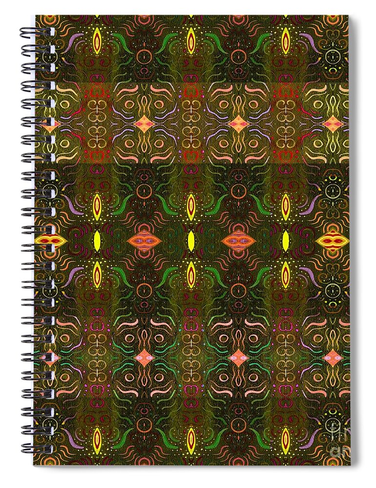 Rich Vibrations By Helena Tiainen Spiral Notebook featuring the painting Rich Vibrations by Helena Tiainen