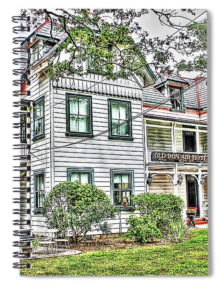Richmond Art Spiral Notebook featuring the photograph Richmond VA Virginia - Old Bon Air Hotel by Dave Lynch