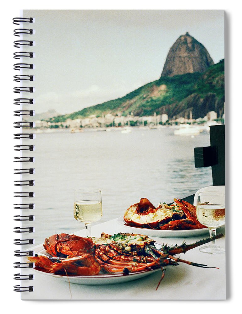Estock Spiral Notebook featuring the digital art Rio De Janeiro, Seafood, Brazil by Lisa Linder