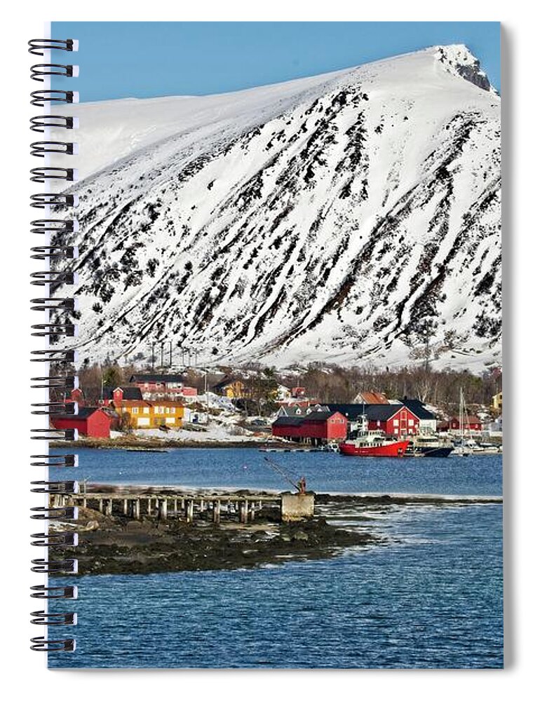 Norwegian Landscape Spiral Notebook featuring the photograph Risoyhamn Village, Norway by Martyn Arnold