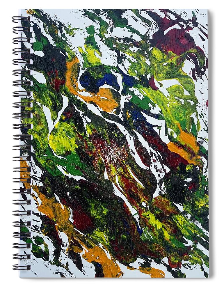 Rivers Spiral Notebook featuring the painting Rivers and Valleys by Leigh Odom