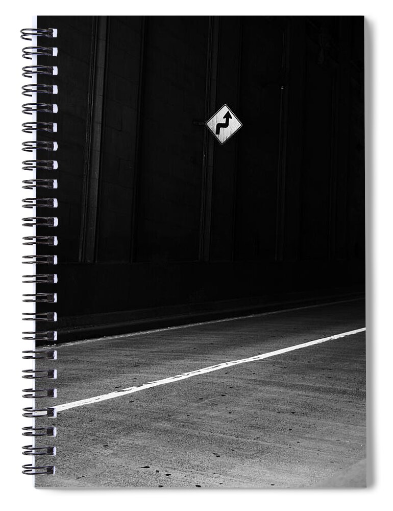 Outdoors Spiral Notebook featuring the photograph Road And Sign by Adam Garelick