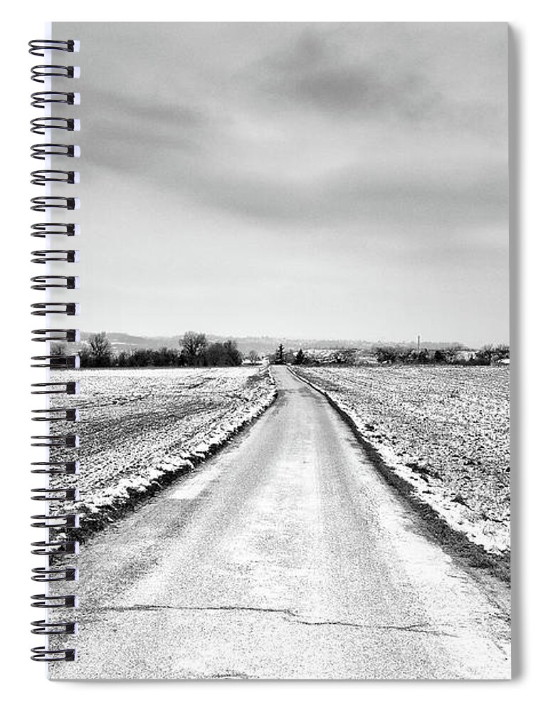 Snow Spiral Notebook featuring the photograph Road Through Snow Landscape by Xamah Image