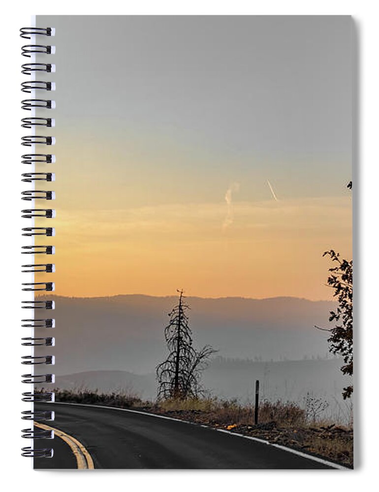 Road Spiral Notebook featuring the photograph Road Through Yosemite National Park Early Morning by Alex Grichenko