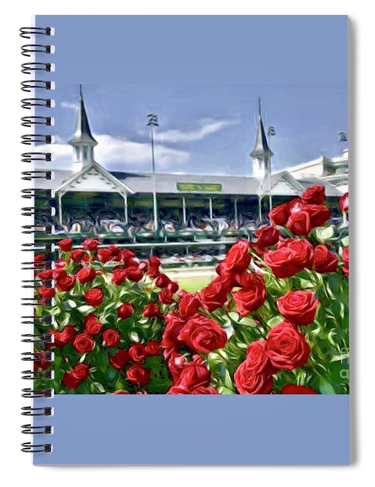 Kentucky Derby Spiral Notebook featuring the digital art Road to the Roses by CAC Graphics