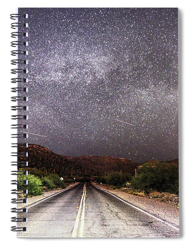 Stars Spiral Notebook featuring the photograph Road to the Stars by Chance Kafka