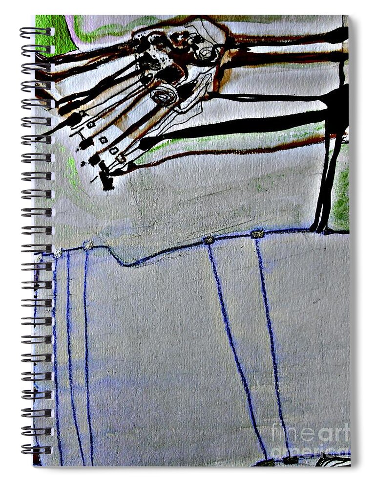 Katerina Stamatelos Spiral Notebook featuring the painting Roads to Silence-2 by Katerina Stamatelos